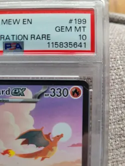 2023 Pokemon Mew En Charizard ex Scarlet & Violet 151 SIR Holo PSA 10 GEM MT - Image 4