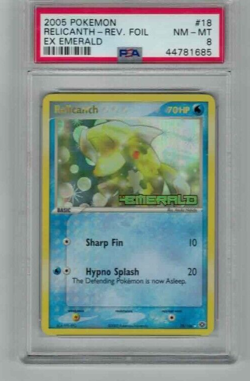 2005 Vintage Pokemon Relicanth Rev Foil Ex Emerald 18/106 PSA 8 - Image 1