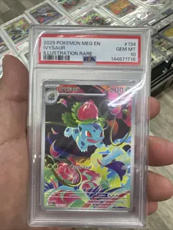 Pokemon TCG Ivysaur Illustration Rare Mega Evolution 134/132 PSA 10 - Image 1