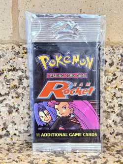 Vintage WOTC Pokemon English Team Rocket Booster Pack LONG CRIMP Factory Sealed - Image 1