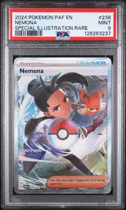 2024 POKEMON PAF EN-PALDEAN FATES SPECIAL ILLUSTRATION RARE #238 NEMONA PSA 9 - Image 1