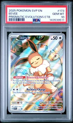 2025 POKEMON SVP EN-SV BLACK STAR PROMO #173 EEVEE PSA 10 - Image 1