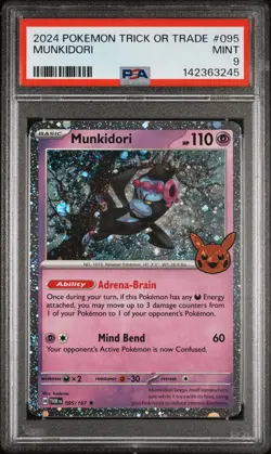 2024 POKEMON TRICK OR TRADE #095 MUNKIDORI PSA 9 - Image 1