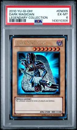 2010 YU-GI-OH! LEGEND COLLECTION #EN005 DARK MAGICIAN PSA 6 - Image 1