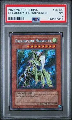 2025 YU-GI-OH! RP02-RETRO PACK 2 #EN100 DREADSCYTHE HARVESTER PSA 7 - Image 1