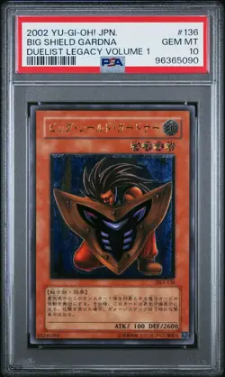 2002 YU-GI-OH! JAPANESE DUELIST LEGACY VOLUME 1 #136 BIG SHIELD GARDNA PSA 10 - Image 1