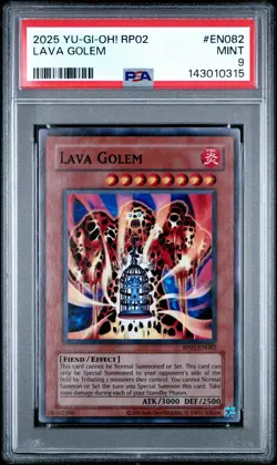 2025 YU-GI-OH! RP02-RETRO PACK 2 #EN082 LAVA GOLEM PSA 9 - Image 1