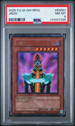 2025 YU-GI-OH! RP02-RETRO PACK 2 #EN001 JINZO PSA 8 - Image 1