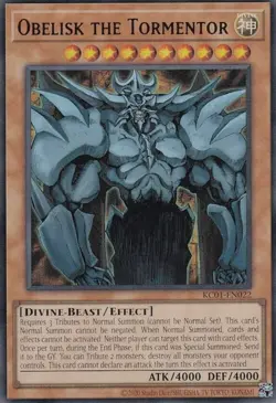 Near Mint, English Yu Gi Oh Obelisk the Tormentor - KC01-EN022 - Ultra Rare - Un - Image 1