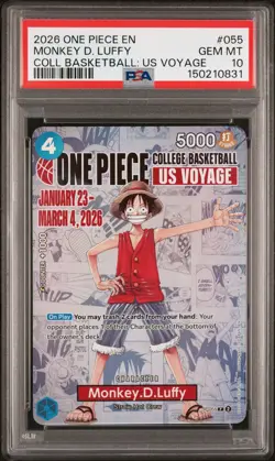 2026 ONE PIECE PROMOS COLLEGE BASKETBALL : US VOYAGE MONKEY D. LUFFY PSA 10 - Image 1
