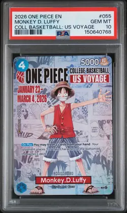 2026 ONE PIECE PROMOS ONE PIECE BASKETBALL : US VOYAGE MONKEY D. LUFFY PSA 10 - Image 1