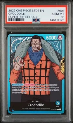 2022 ONE PIECE STARTER DECK ST03-THE SEVEN WARLORDS OF THE SEA CROCODILE PSA 10 - Image 1