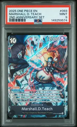 2025 ONE PIECE ENGLISH VERSION 2ND ANNIVERSARY SET #093 MARSHALL D. TEACH PSA 9 - Image 1
