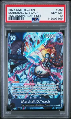2025 ONE PIECE ENGLISH VERSION 2ND ANNIVERSARY SET #093 MARSHALL D. TEACH PSA 10 - Image 1