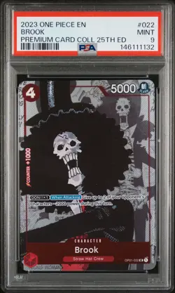 2023 ONE PIECE BANDAI PREMIUM CARD COLLECTION 25TH EDITION #022 BROOK PSA 9 - Image 1