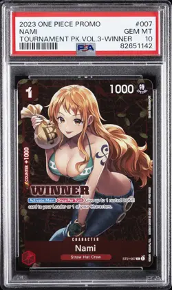2023 ONE PIECE PROMOS TOURNAMENT PACK VOL.3-WINNER #007 NAMI PSA 10 - Image 1