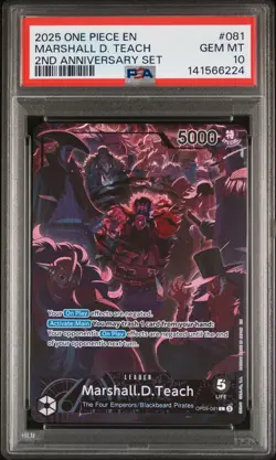 2025 ONE PIECE ENGLISH 2ND ANNIVERSARY SET OP09-081 MARSHALL D. TEACH PSA 10 - Image 1