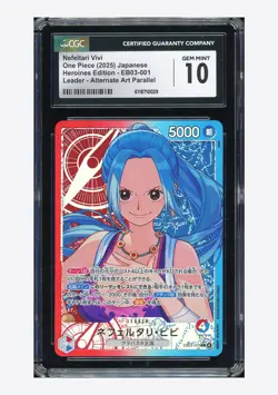 One Piece CGC 10 GEM MINT Nefeltari Vivi L Alt Art 2025 EB03-001 EB03 Japanese - Image 1