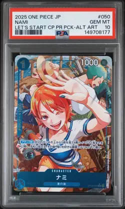 2025 ONE PIECE JPN LET'S START CAMPAIGN PROMOTION PACK ALTERNATE ART NAMI PSA 10 - Image 1
