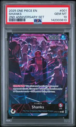 2025 ONE PIECE ENGLISH VERSION 2ND ANNIVERSARY SET #001 SHANKS PSA 10 - Image 1
