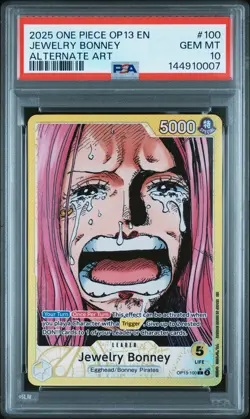 2025 ONE PIECE OP13-CARRYING ON HIS WILL ALTERNATE ART JEWELRY BONNEY PSA 10 - Image 1