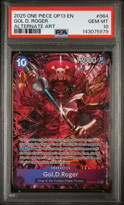 2025 ONE PIECE OP13-CARRYING ON HIS WILL ALTERNATE ART #064 GOL D. ROGER PSA 10 - Image 1