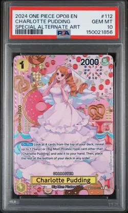 2024 ONE PIECE OP08-TWO LEGENDS SPECIAL ALTERNATE ART CHARLOTTE PUDDING PSA 10 - Image 1