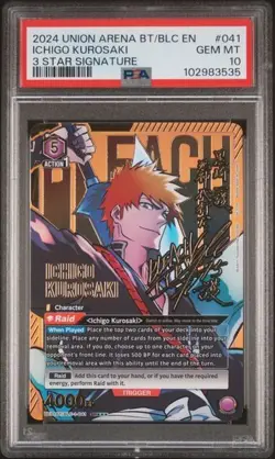 Ichigo Kurosaki - 3 Star (SR***) - Union Arena Bleach - 041 - PSA 10 - Image 1