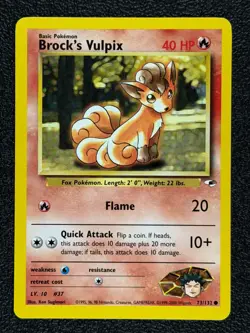 Brock's Vulpix 73/132 Gym Heroes Series Common Basic Pokemon Card WOTC 2000 NM - Image 1