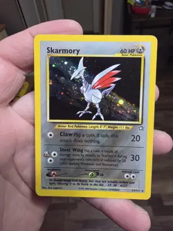 Skarmory - 13/111 - Pokemon Neo Genesis Unlimited Holo Rare Card WOTC MP W Swirl - Image 1