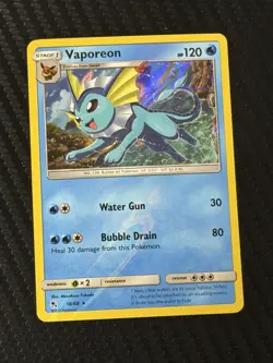 Pokemon Card Vaporeon 18/68 Hidden Fates Reverse Holo Rare NM/LP - Image 1