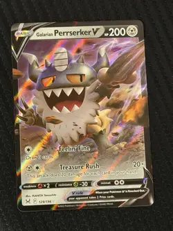 Galarian Perrserker V Lost Origin # 129/196 Ultra Rare Pokemon TCG Trading Card - Image 1