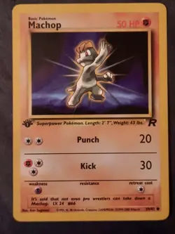 Pokemon Card Team Rocket 1st Edition Regular Finish Machop 59/82 - Image 1