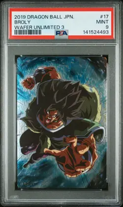 2019 DRAGON BALL JAPANESE WAFER CARD UNLIMITED 3 #17 BROLY PSA 9 - Image 1