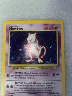 Pokemon TCG Mewtwo Base Set Holographic Card 10/102 lp—/Nm - Image 2