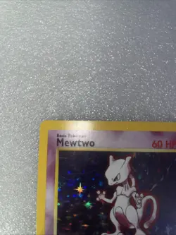 Pokemon TCG Mewtwo Base Set Holographic Card 10/102 lp—/Nm - Image 3