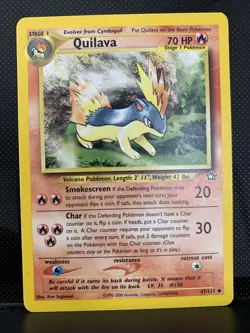 Pokemon TCG Quilava 47/111 Neo Genesis Card Vintage LP-NM 2000 Ken Sugimori - Image 1