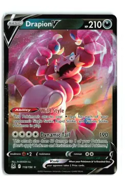 Drapion V - Pokemon Card 2022 - 118/196 - Ultra Rare - Lost Origin - NM - Image 1