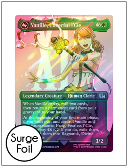 1x Vanille, Cheerful l'Cie, Surge Foil 0537, Borderless, Final Fantasy, MTG NM - Image 1
