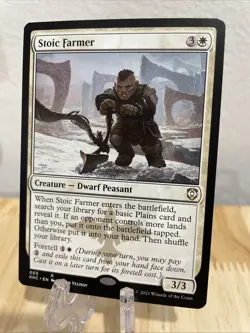 MTG Stoic Farmer Regular #005 Commander: Kaldheim Rare KHC NM/M - Image 1