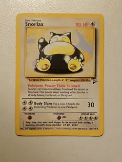 VINTAGE WOTC Pokemon Snorlax Base Set 2 Rare 90 HP English 30/130 - Image 1