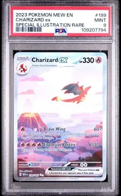 2023 Pokemon Mew En Special Illustration Rare #199 Charizard Ex PSA 9 MINT - Image 1