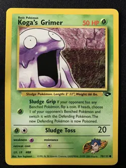 Koga's Grimer 78/132 Unlimited Gym Challenge Pokemon Card Common Near Mint - Image 1