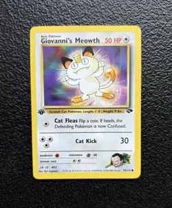 Pokemon TCG - 1st Edition Giovanni's Meowth 74/132 - Rare - Gym Challenge *NM/M - Image 1
