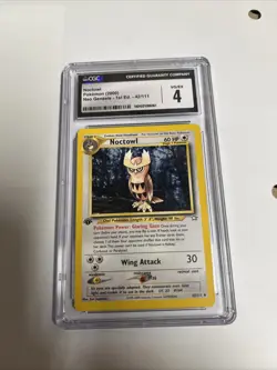 Noctowl 42/111 1st Edition Non-Holo Neo Genesis Pokemon Card CGC 4 - Image 1