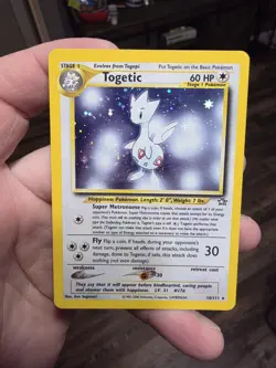 Pokemon TCG Togetic 16/111 Neo Genesis Unlimited SWIRL Holo Rare. MP. - Image 1