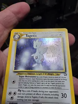 Pokemon TCG Togetic 16/111 Neo Genesis Unlimited SWIRL Holo Rare. MP. - Image 3