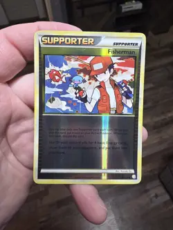 2010 Pokemon TCG SUPPORTER Fisherman Trainer 92/123 Reverse Holo LP-MP - Image 1