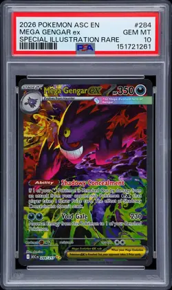 2026 POKEMON ASCENDED HEROES SPECIAL ILLUSTRATION RARE MEGA GENGAR EX PSA 10 - Image 1