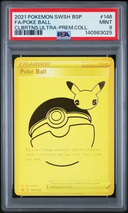 2021 POKEMON SWSH BLACK STAR PROMO #146 FULL ART/POKE BALL PSA 9 - Image 1